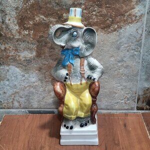 Vintage Elephant Wine Decanter Empty Bottle 12" Red Wine Mareialla